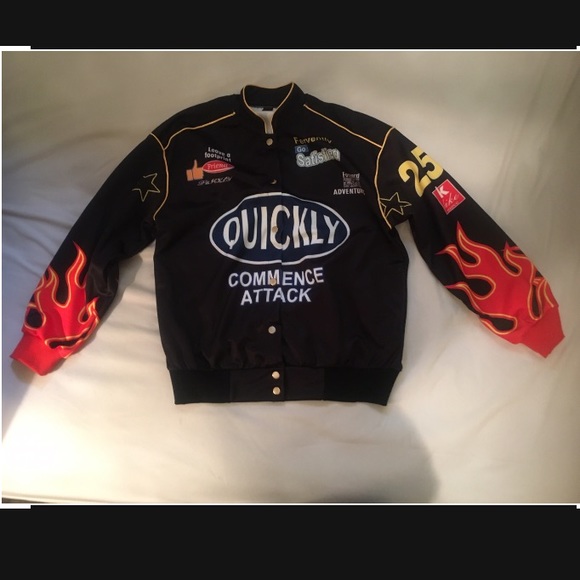 SHEIN Fire and Graphic Letter Bomber Jacket - Picture 2 of 3